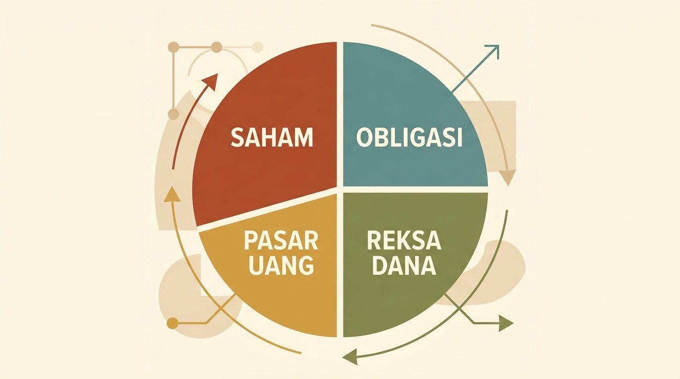 Diagram alokasi portofolio berbagai aset dalam edukasi investasi